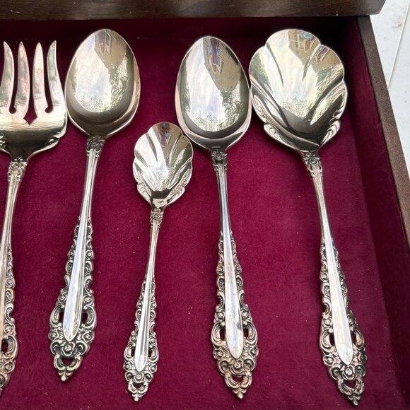 Vintage 1847 Rogers Bros Silverplate Flatware 8 Placeset & Serving Pieces With C - Picture 4 of 16
